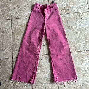 Pink Zara Wide Leg Jeans